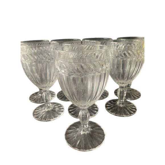 Vintage MIKASA Italian Countryside Crystal Goblet Glasses Wine 6 3/4” Lot Set of - Picture 1 of 16